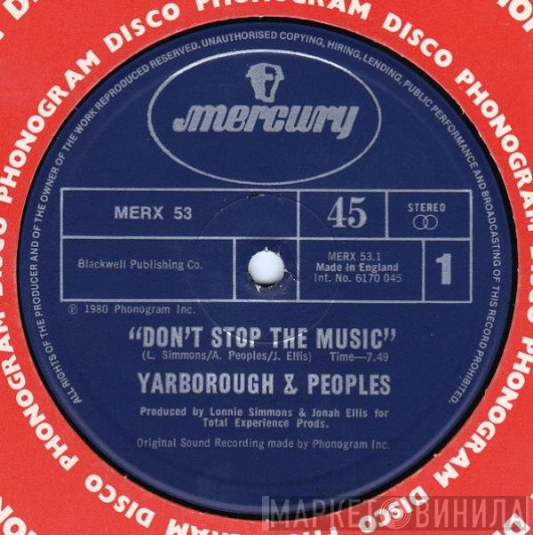Yarbrough &amp; Peoples - Don't Stop The Music / You're My Song