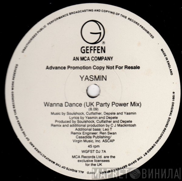 Yasmin  - Wanna Dance - CJ Mackintosh Mixes