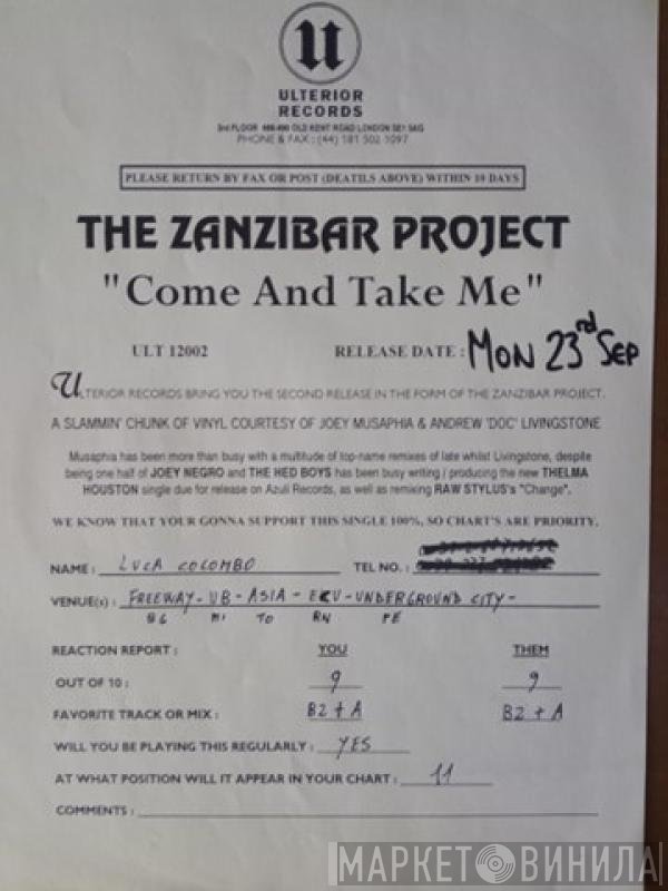 Zanzibar Project - Come And Take Me