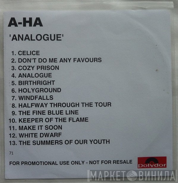a-ha  - Analogue
