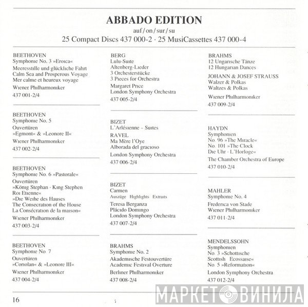 Abbado Edition - Винил CD и Кассеты лейбла Abbado Edition на сайте МаркетВинила