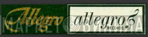 Allegro Records - Винил CD и Кассеты лейбла Allegro Records на сайте МаркетВинила