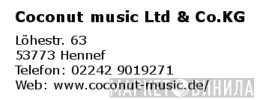 Coconut Music Ltd. & Co. KG - Винил CD и Кассеты лейбла Coconut Music Ltd. & Co. KG на сайте МаркетВинила