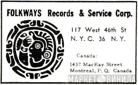 Folkways Records & Service Corp. - Винил CD и Кассеты лейбла Folkways Records & Service Corp. на сайте МаркетВинила