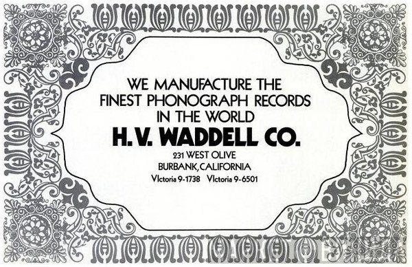 H.V. Waddell Co. - Винил CD и Кассеты лейбла H.V. Waddell Co. на сайте МаркетВинила