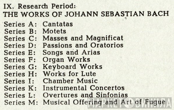 IX. Research Period: The Works Of Johann Sebastian Bach - Винил CD и Кассеты лейбла IX. Research Period: The Works Of Johann Sebastian Bach на сайте МаркетВинила