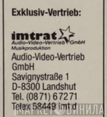 Imtrat-Audio-Video-Vertrieb GmbH - Винил CD и Кассеты лейбла Imtrat-Audio-Video-Vertrieb GmbH на сайте МаркетВинила