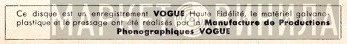 Manufacture De Productions Phonographiques Vogue - Винил CD и Кассеты лейбла Manufacture De Productions Phonographiques Vogue на сайте МаркетВинила