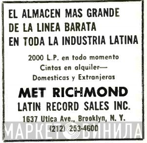 Met-Richmond Record Sales, Inc. - Винил CD и Кассеты лейбла Met-Richmond Record Sales, Inc. на сайте МаркетВинила