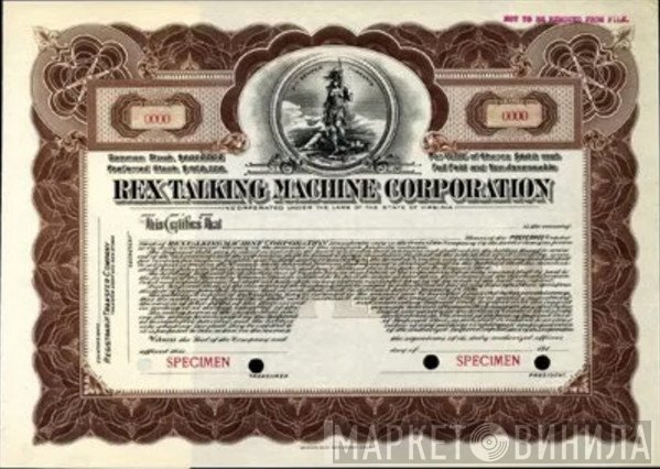 Rex Talking Machine Corporation - Винил CD и Кассеты лейбла Rex Talking Machine Corporation на сайте МаркетВинила
