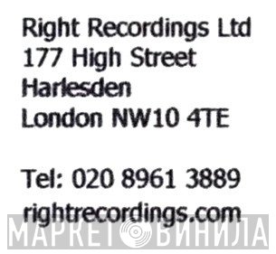 Right Recordings Ltd. - Винил CD и Кассеты лейбла Right Recordings Ltd. на сайте МаркетВинила