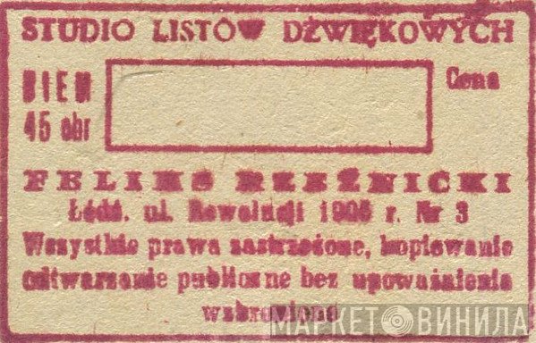 Studio Listów Dźwiękowych F. Rzeźnicki - Винил CD и Кассеты лейбла Studio Listów Dźwiękowych F. Rzeźnicki на сайте МаркетВинила
