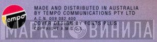 Tempo Communications Pty Ltd - Винил CD и Кассеты лейбла Tempo Communications Pty Ltd на сайте МаркетВинила
