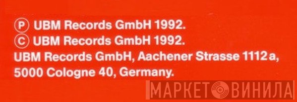 UBM RECORDS GmbH - Винил CD и Кассеты лейбла UBM RECORDS GmbH на сайте МаркетВинила